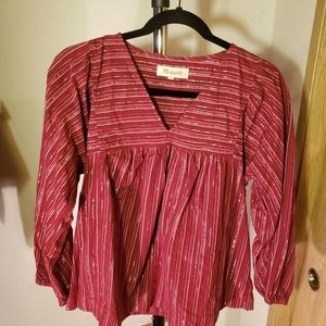 EUC Madewell women's red sparkle top